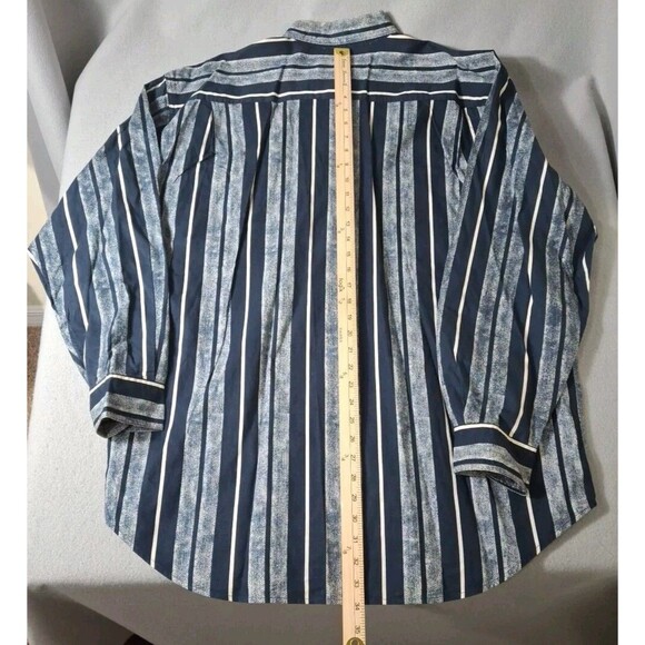 Quarry Canyon Chambray Shirt Mens XL Blue Stripes Button up Cowboy Western - Picture 7 of 8